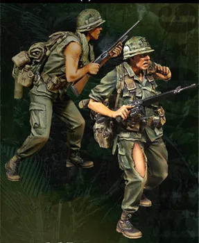 1:35 Živice Model Vojakov 2 AMERICKÝCH Vojakov Umiestnených Vo Vietname je Potrebné Ručné Maľovanie Model montážna sada Xd111