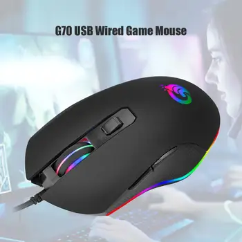 1,5 m USB Káblové pripojenie Hernej Myši 6 Tlačidiel 3200DPI Optická Myš RGB Svetlo 6 Počítačovej Myši pre PC Gamer