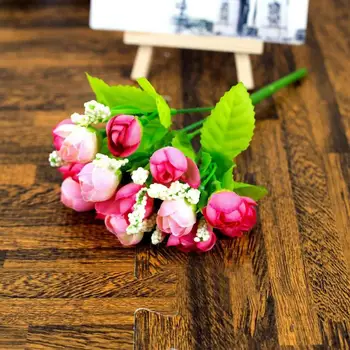 1 Ks 15 Mini Ruže Umelý Kvet Svadobná Scéna Rozloženie Kvety Obývacia Izba Stôl Domáce Dekorácie Falošné Kvet Príslušenstvo 38087