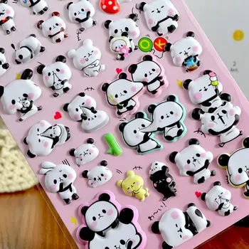1 List Roztomilá Panda 3D Pena DIY Nálepku Nalepiť Nálepku Notebook Album Denník Dekor Deti Deti DIY Hračka Darčeky Nálepky 32130