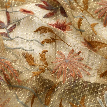 1 meter Mäkké zlatá niť čistý priadza výšivky, čipky textílie tylu textílie diy oblečenie cheongsam šaty, sukne dizajnér textílie 19491