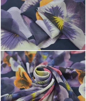1 meter X 1.33 meter Maľovanie Kvet Materiál Prirodzený Hodvábny Krep De Chine Textílie Vintage