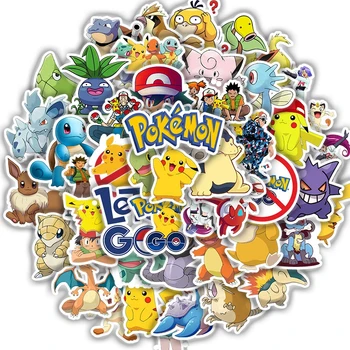 10/50pcs Pokémon Pikachu Nálepky Anime, Komiksu, Kawaii Nepremokavé Stikers Skateboard, Bicykel Gitara Notebook Deti Stiker Hračky