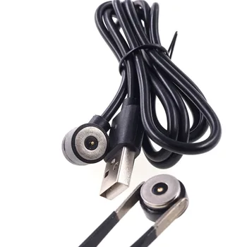 10 Sád, 1 Pól DC Magnetické nabíjací Kábel Jar-Naložené Pogo Pin Konektor na USB A Mužskej Energie 1000mm Plus Cieľ Kontakt Žena