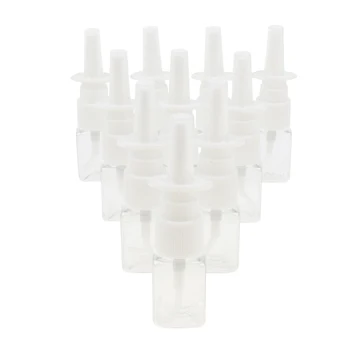10 Štvorcových Plastové Prázdne Naplniteľné Nosový Sprej Fľaše Rozprašovača Kontajner 10 ml 20721