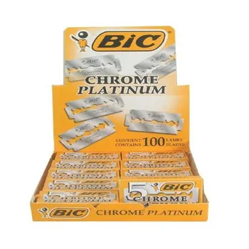100 ks BIC Chrome Platinum Dvojité ostrie Žiletky Žiletku Platinum Dvojité Hrany pre Bezpečnosť Holiace Žiletku