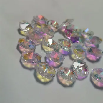 10Pc Crystal AB Sklo Lampa Prism Luster Reťazca Časť DIY Octagon Perličiek Ornament Luster Crystal Prívesok