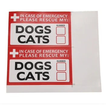 10pc V Prípade Núdze Zachrániť Moje Psy, Mačky Nálepky Vinyl Odtlačkový Uložiť Pet Bezpečnosť 15660