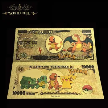 10pcs/Veľa Japonsko Zlato 999 Poznámky Anime Bankoviek Na 10 000 Jenov Bankoviek v 24k Zlatom Zlaté Peniaze Na Zbierku 67611