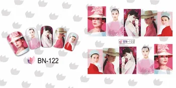 12/1 Vzory!!!Nail Art Vody Prenos Obtlačky Krásy filmová Hviezda Audrey Hepburn Nail Art Dekorácie-Nálepky Odtlačkový #BN121-132# 23005