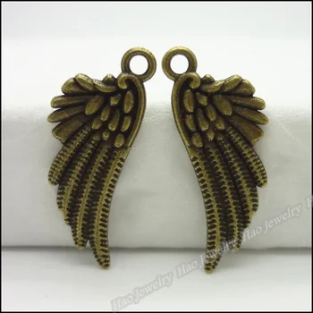 120 ks Kúzlo Vintage Krídlo Prívesok Antickej bronzovej Zliatiny Zinku Fit Náramok, Náhrdelník DIY Kovové Šperky Zistenia