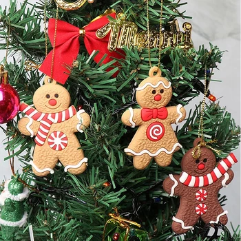 12pcs/set Perník Muž Vianočný Stromček Visí Prívesok Vianočný Strom Decor Noel Ornament Navidad Vianočné Dekorácie Pre Domov