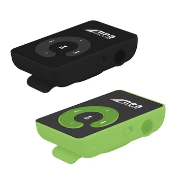 2 Ks Mini Zrkadlo Klip USB Digitálny Hudobný Prehrávač Mp3, Podpora 8 GB SD TF Karty, Čierna a Zelená 34185
