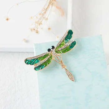 2018 Crystal Vintage Dragonfly Brošňa pre Ženy Veľké Hmyzu Brošňa Pin Módne sako Príslušenstvo Roztomilý Šperky 5193