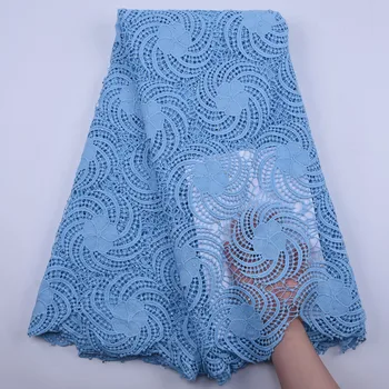 2020 Najnovšie Sky Blue Guipure Kábel Čipky Textílie Afriky Vysokej Kvality s Mliekom Hodváb Nigéria Kábel Čipky Textílie Pre Svadobné Šaty