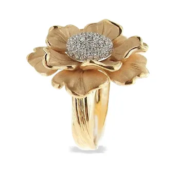 2020 Nové Luxusné Módne Zlatá Farba Kvetu Prstene Pre Ženy Elegantná Biela Zirkón Ženské Šperky, Doplnky Strany Valentine Dary
