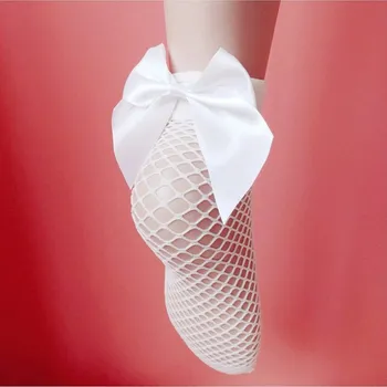 2020 nové produkty baby girl oka členok vysokej ponožky čipky sieťovina retro sexy späť luk sexy krátke ponožky dievčatá nové letné oblečenie 11029