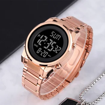 2021 Digitálne pánske Hodinky Fashion LED Mužov Digitálne Náramkové hodinky Muž Hodiny Pre Pánske Reloj Hombre Elektronické Hodinky 2 Čas 36661