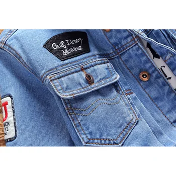 2021 Jar/Jeseň pánske Jeans Bunda Populárne Logo Veľké Veľkosť pánske kórejský Jeans Bunda List Tlač Rozštiepené Bundy