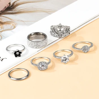 2021 Jedinečné Čaro AAA Zirconia Prstene pre Ženy, Luxusné Prstene Nastaviť pre Dospievajúce Dievča Elegantné Ušľachtilý Šperky Valentín Krúžky Dary 5290