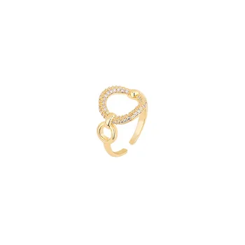 2021 kórejský Micro-intarzované Zirkón Kruh Otvoru Krúžok Módny Cubic Zirconia Kovový Krúžok Sexy Snubné Prstene pre Dievčatá Šperky 82123