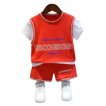 2021 Nové Letné Baby Girl Šaty, Oblek Deti Chlapcov Šport Písmeno T-Shirt Šortky 2ks/Set Batoľa Bežné Kostým Deti Tepláky 14082