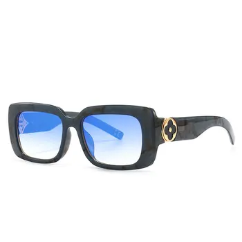 2021 Nové Retro Obdĺžnik slnečné Okuliare Ženy Muži Námestie Luxusný Dizajn Značky Vintage Farby Slnečné Okuliare Unisex Eyeware UV400 Darček 21536