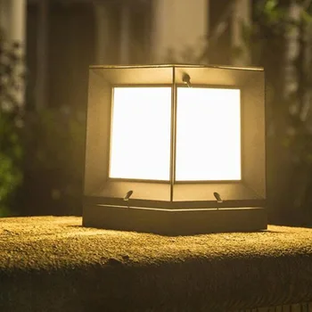 220V Moderné Námestie Kocka LED Pilier Lampy Vonkajšie Nepremokavé Šírku Stĺpca Lampa Vila Záhrada Nádvorie Trávnik Svetlá 67077