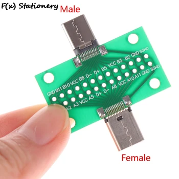 24+komã © tou je 2p USB 3.1 Typ-C muži Ženy Test PCB Dosky Adaptér 2.54 mm Konektor Zásuvka