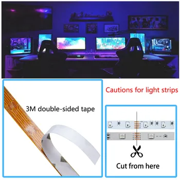 2835 5V LED Svetelné Pásy Dekorácie Osvetlenie USB Infračervený Diaľkový ovládač Pásky Lampa Pre Festival Strany Spálňa RGB Podsvietenie