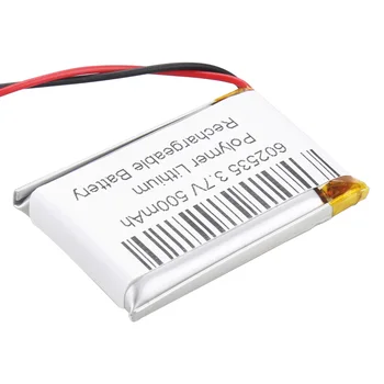 3,7 V 500mAh 602535 Lithium Polymer Li-Po li ion Nabíjateľnú Batériu Lipo článkov Pre Automobilové DVR Tachografu Bluetooth reproduktor 8478