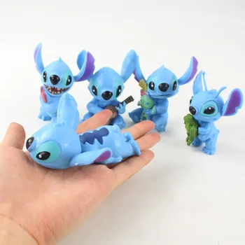 3-9.5 cm, 5 ks/Veľa Disney Anime Lilo & Stitch Mini Akcia Obrázok Model Hračky Steh Bábika Deti Darček 23928
