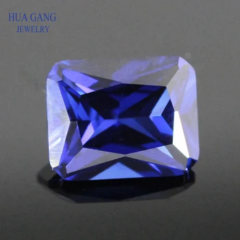 34# Modrý Kameň Octangle Tvar Princezná Rez Syntetické Korund Drahokamy kameň Pre šperky Veľkosť 3x5~13x18mm Doprava Zadarmo 5375