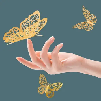 36Pcs 3D Umelé Motýľ, Samolepky na Stenu, DIY Vymeniteľné Duté Obtlačky, Používa sa na Steny, Chladničky a Svadobné Dekorácie