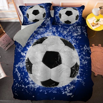 3D Futbal Perinu Jeden Kráľ SoccerBedding Sady Cumlík Deka Posteľ Zahŕňa Nastaviť Pre Deti, Dospelých Euro Veľkosť 21978