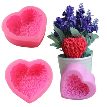 3D Láska Srdce Ruže Kvet Tvar Cukru Plavidlá, Silikónové Formy Fondant Torte Čokoláda, Formy Zdobenie Pečiva Nástroje Dropshiping