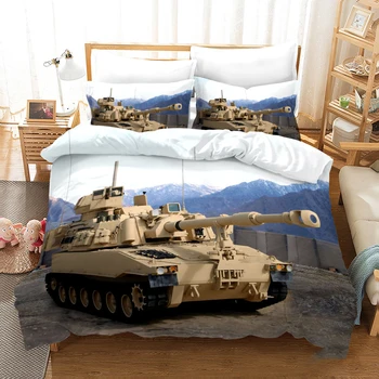 3D Nádrž Tlač Deka Kryt posteľná bielizeň Nastaviť Moderné Tvorivé Vojenské Pekla Buggy Vzor Obliečky Nastaviť Perinu S obliečky na Vankúše 3ks 20169