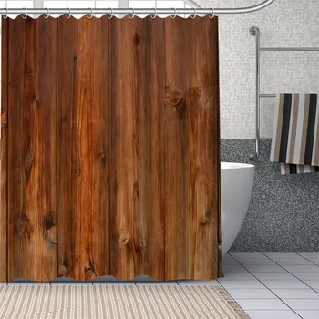 3D Starého Dreva Sprchové Závesy DIY Kúpeľňa Záclony Umývateľný Polyester Pre Vaňou Art Decor Drop Shipping Vlastné 32374