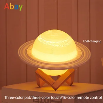 3D Tlač Led Lampa Usb Nočné Svetlo Contorl spoplatnené Dekor na Domácej Ploche Spálňa Nočné Hviezdne Nebo Planéty Darček pre Dievča