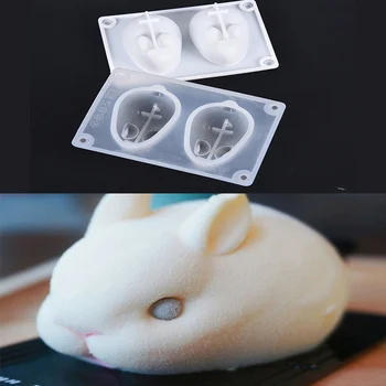 3D Veľkonočný Zajačik Formy Vysoko Flexibilné Silikónové Mousse Dezert Jelly Pečenie Sladkostí, Čokolády, Zmrzliny, Plesne Kuchyňa Pečenie Nástroje