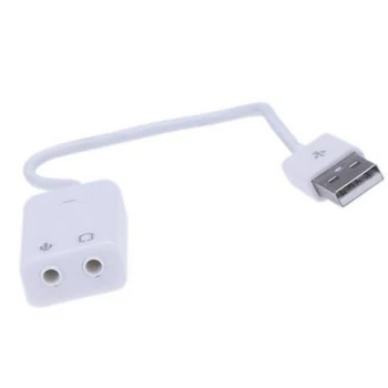 3D White 2.0 Virtuálny 7.1 Kanálový Externý USB Audio Zvukové Karty Adaptéra Zvukové Karty Pre Prenosný POČÍTAČ Mac S Káblom 33923