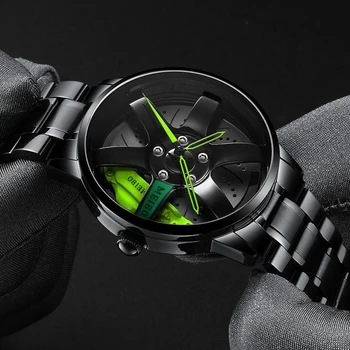 3D Športové Auto Kolesa Sledovať Nové pánske náramkové hodinky Módne Jedinečné Hodinky Quartz Hodinky Luxusné Hodinky 1804