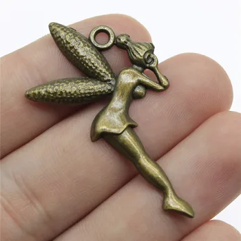 3ks/veľa Počúvať Anjel zobrazili kľúčové tlačidlá Pre Šperky, Takže 49x29mm Antické Bronzové Pozlátené Doplnky