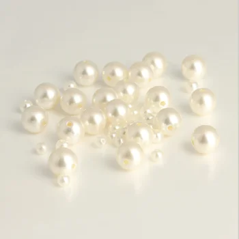 4 mm-18 mm rovno otvory biela slonovinová kolo imitácia plastové pearl príslušenstvo Korálky a Šperky Robiť