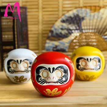 4 Palcový Japonské Keramické Daruma Bábiky Šťastie Mačka Fortune Ornament Peniaze Box Office Stola Feng Shui Plavidlá, Domáce Dekorácie, Darčeky