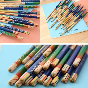 4 v 1 Farebné Ceruzky Rainbow Farebné Ceruzky, Perá, Vrecko Pracky Ceruzky, Písacie potreby Keychain Pero na Písanie Roztomilý Multicolor Ceruzka