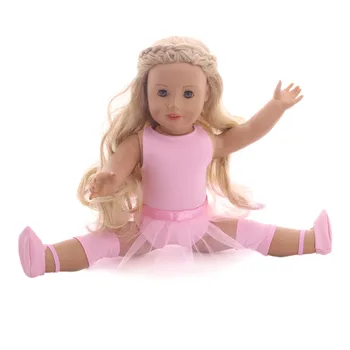 43 Cm New Born Baby Doll Oblečenie Ružová Rad Tanečné Šaty, Sukne Kolien Obuv 18-Palcové Americké, Darčeky Pre Dievčatá OG 37339
