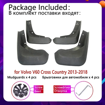 4PCS pre Volvo V60 Cross Country 2013 2016 2017 2018 Blatníky Mudflap Blatník Klapky Splash Guard Chrániť Príslušenstvo