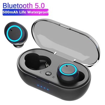 5.0 TWS Bezdrôtové Bluetooth Slúchadlo Dotykový Ovládací 9D Stereo Headset s Mikrofónom Športové Slúchadlá Vodotesné Slúchadlá LED Displej 20280