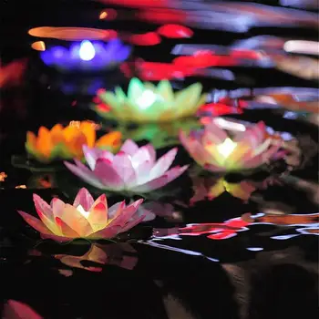 5 Farieb LED Flood Svetlo Umelé Lotus Plávajúce Kvet Tvarované Svietidlá pre Vonkajšie Rieky Bazén Požehnanie Svetlá 62109